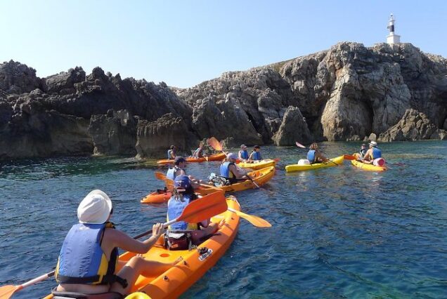 Kayak in Fornells